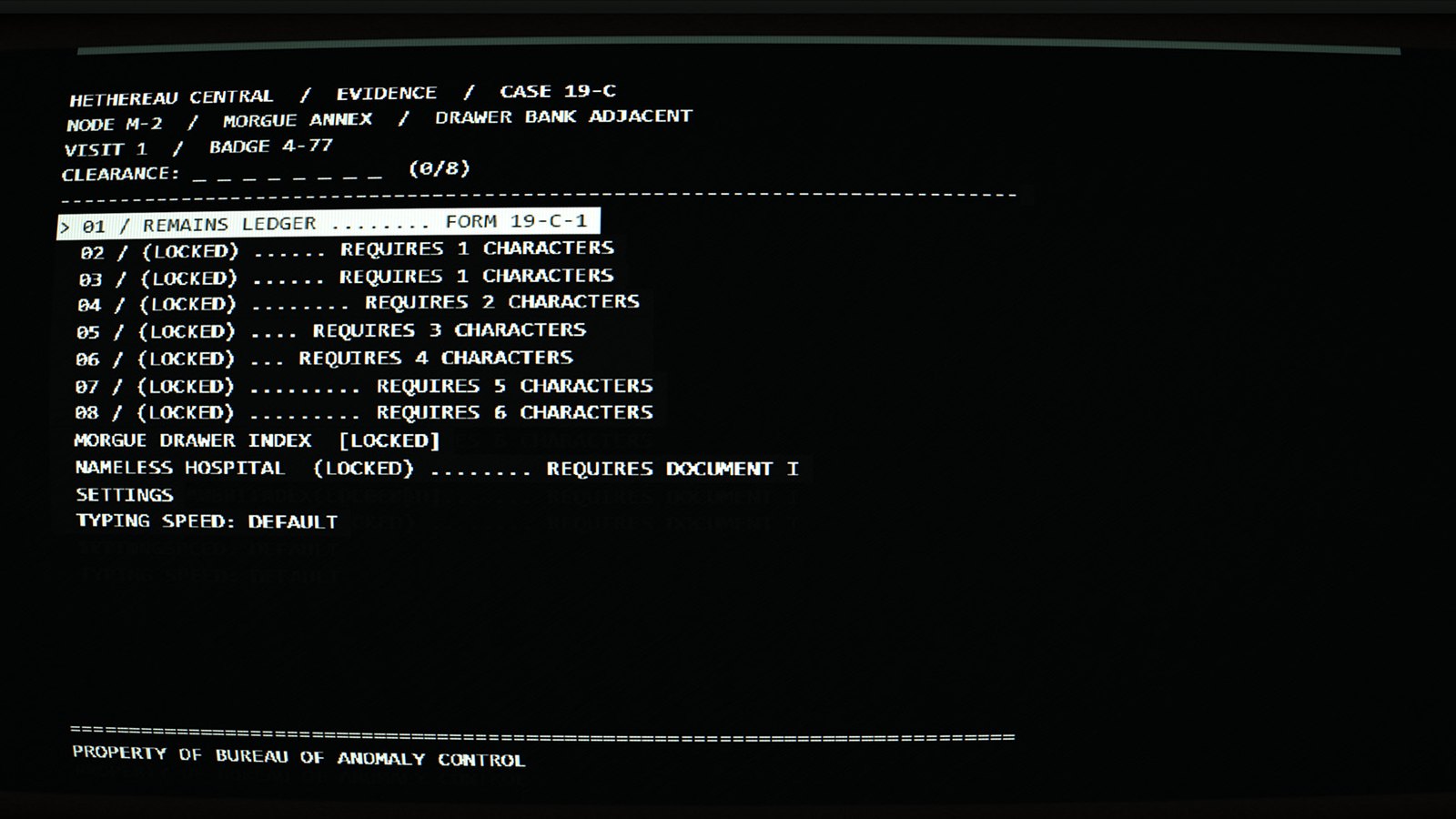 Officer Portal evidence terminal, Case 19-C